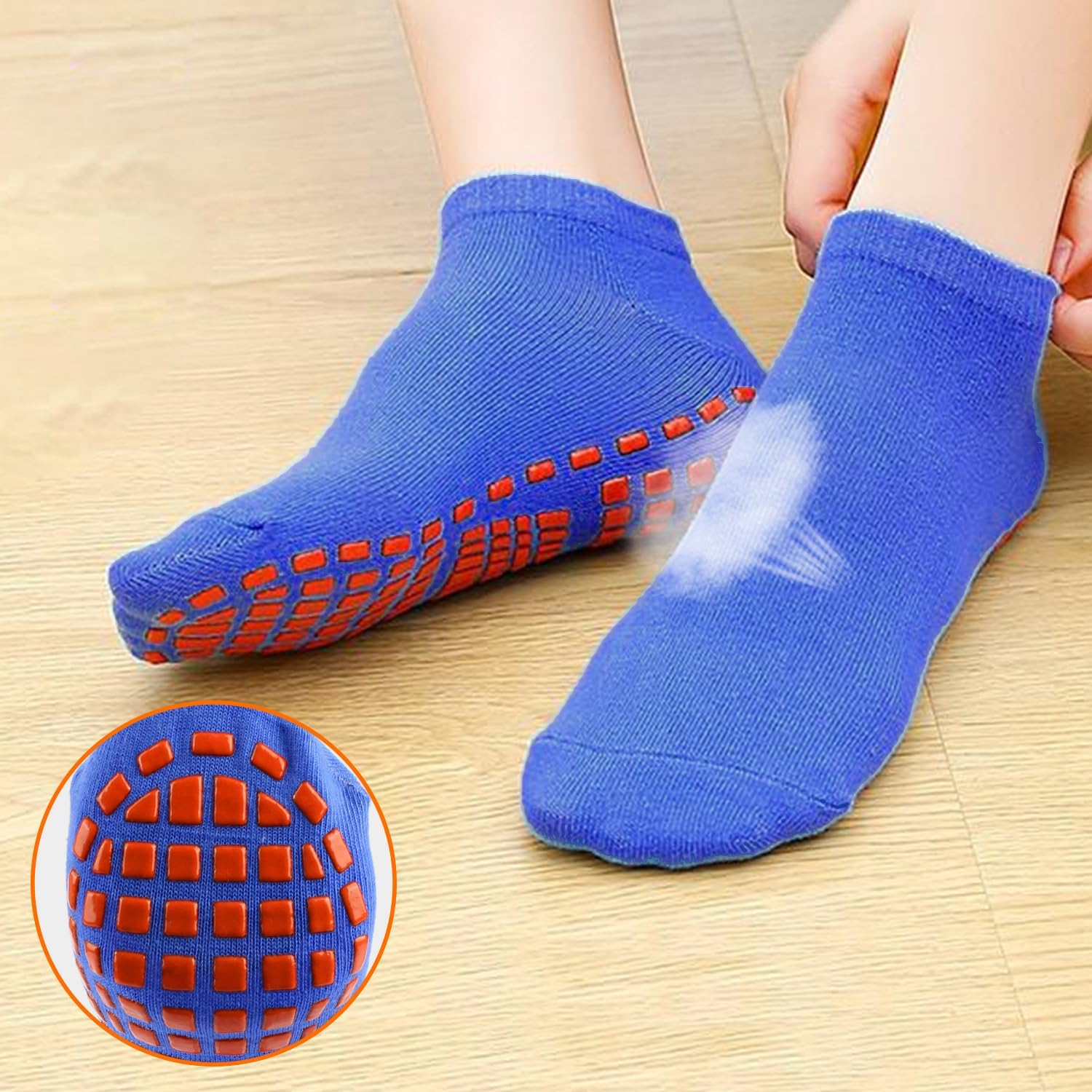 4 Pairs Unisex Non Slip Yoga Pilates Grip Socks Women,Full Toe Ankle Grip Socks for Pilates, Pure Barre, Ballet, Dance, Barefoot Workout