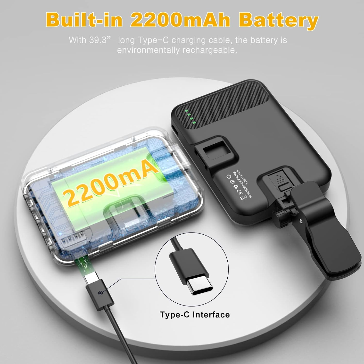 60 Leds Selfie Light, 3 Lighting Modes, Rechargeable Clip on Phone/Laptop/Camera Light & CRI 97+ for Laptop/Phone, Video Conference, Youtube, Tiktok, Makeup Vlog (Black) image number 1