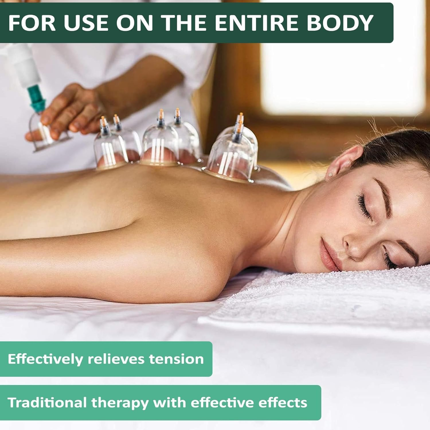 Cupping Set for Massage Therapy, 24 Cupping Therapy Cups Professional Cupping Kit for Muscle Pain Relief & Cellulite Reduction, Chinese Vacuum Cupping Set with Manual Pump for Home & Spa image number 5