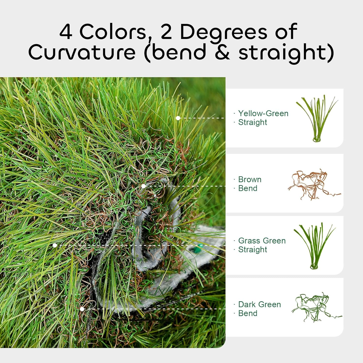 GROWNEER 1.57" H Interlocking Artificial Grass Tiles, 12" X 12" 6 Pcs Fake Grass Deck Turf Tiles with Upgrade Interlocking System Self-Draining for Pet Indoor/Outdoor, Backyard, Patio image number 5