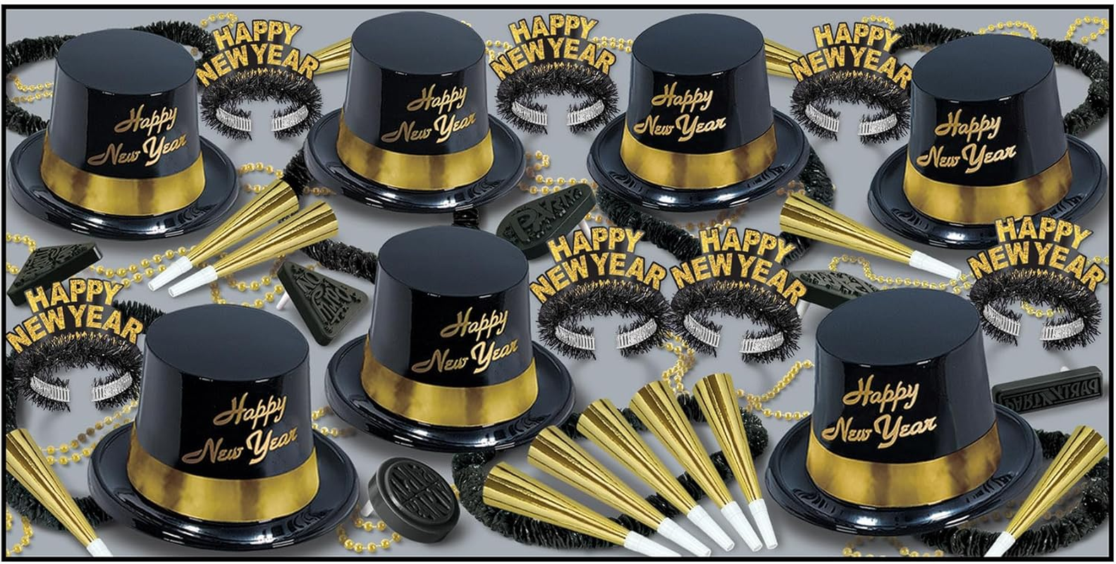 Beistle 88780BKG50 1-Pack Decorative Legacy Party Assortments for 50 People, Gold