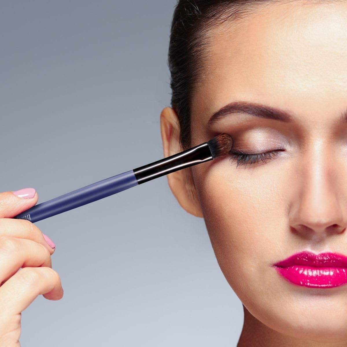 AUSWAY 7 Pcs Makeup Brushes Kit Cosmetic Eye Shadow Lip Liner Blending Beauty Set - Blue image number 4