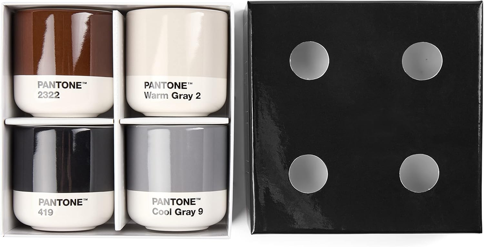 Pantone Porcelain Macchiato Thermo Cup, Lot De 4, Orange 021, Rouge 2035, Jaune 012 and Rose 182 image number 2