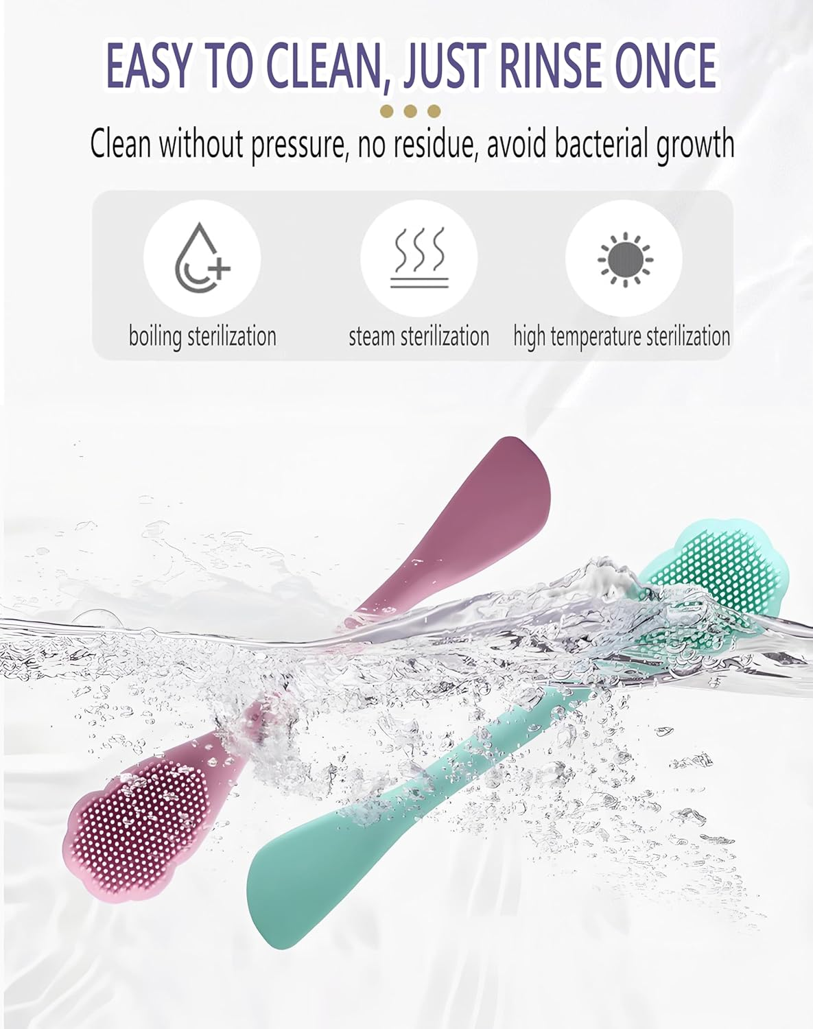 Silicone Face Scrubber Set - 2 Pack Dual-Purpose Facial Cleansing Brush & Mask Applicator | Gentle Exfoliator & Pore Cleaner