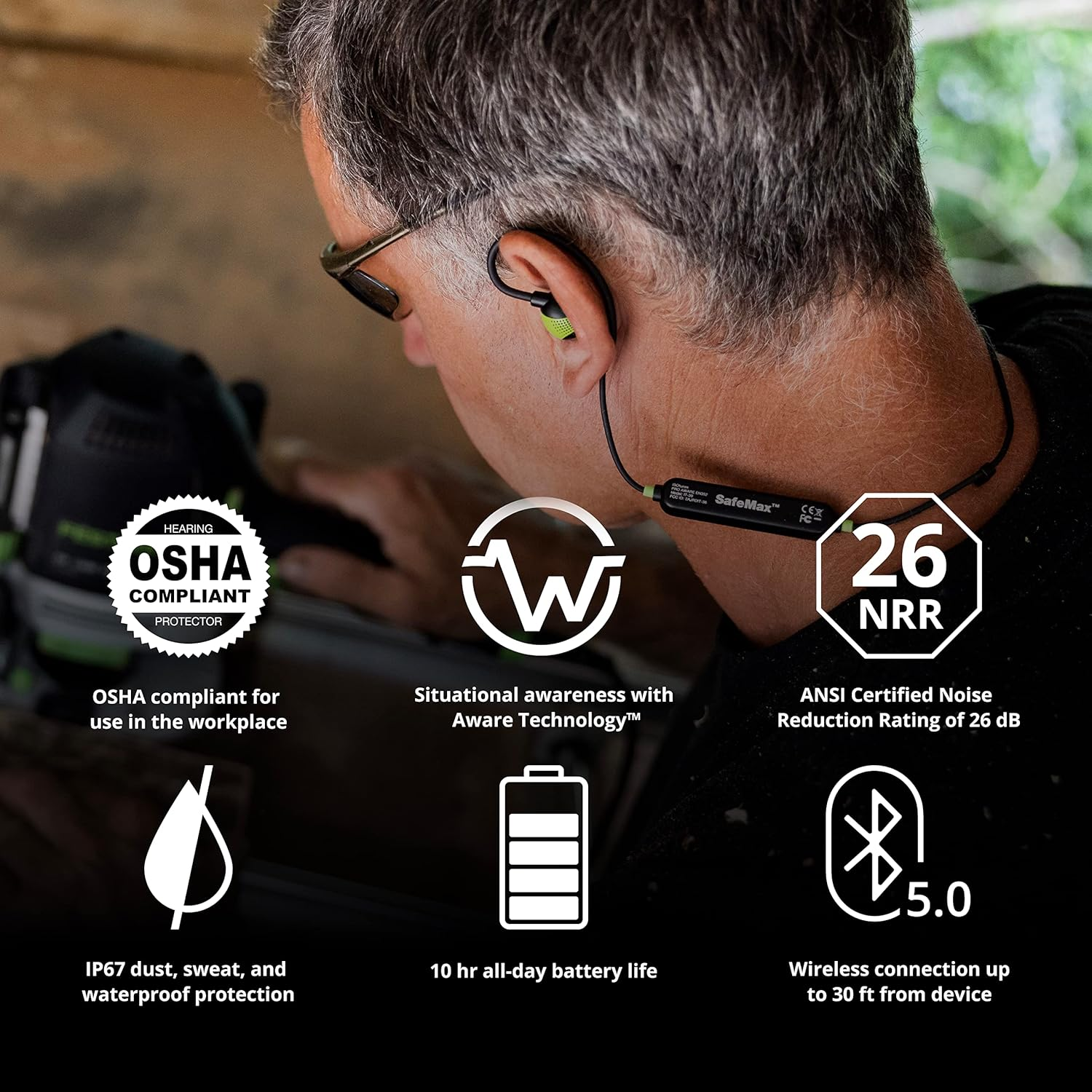 Isotunes PRO Aware Bluetooth Earbuds: Audio Passthrough Hearing Protection