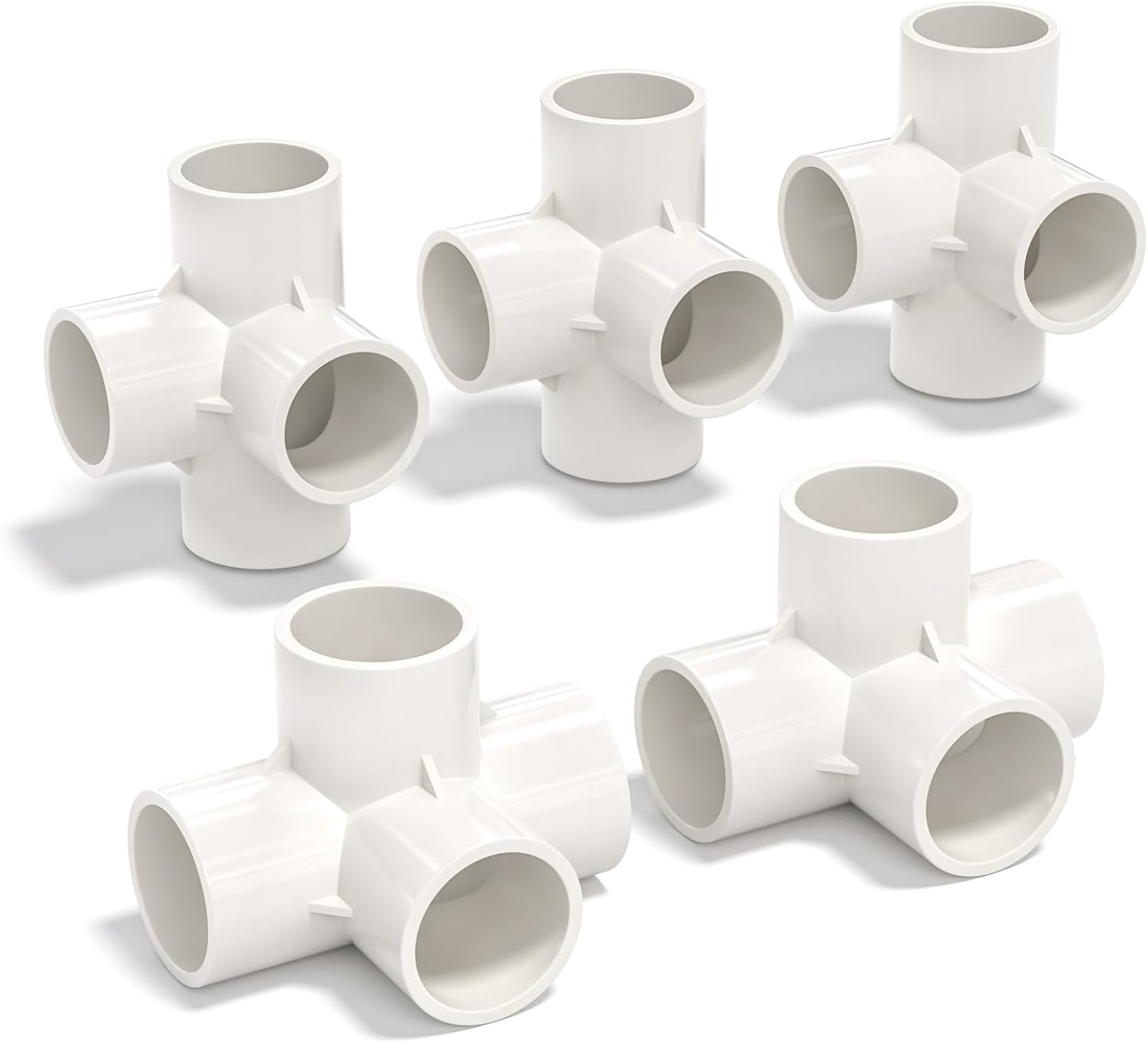 Bwintech 10 Pcs 25 Mm (3/4 Inch) 3 Way Cubic Tee Connector PVC-U Fitting Elbow Coupling Connector Garden Water Pipe Connection image number 5