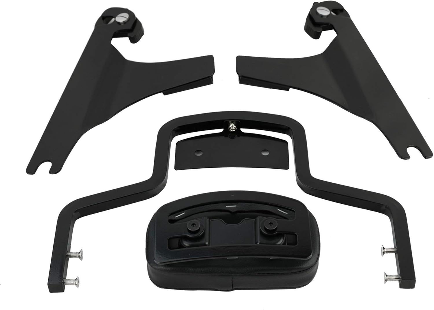 Detachable Hardware Backrest Sissy Bar Upright Passenger Backrest Pad with Docking Kit for Harley Breakout 2013-2017 FXSB, Fxse,Fxsbse（Gloss Black） - Chrome image number 2