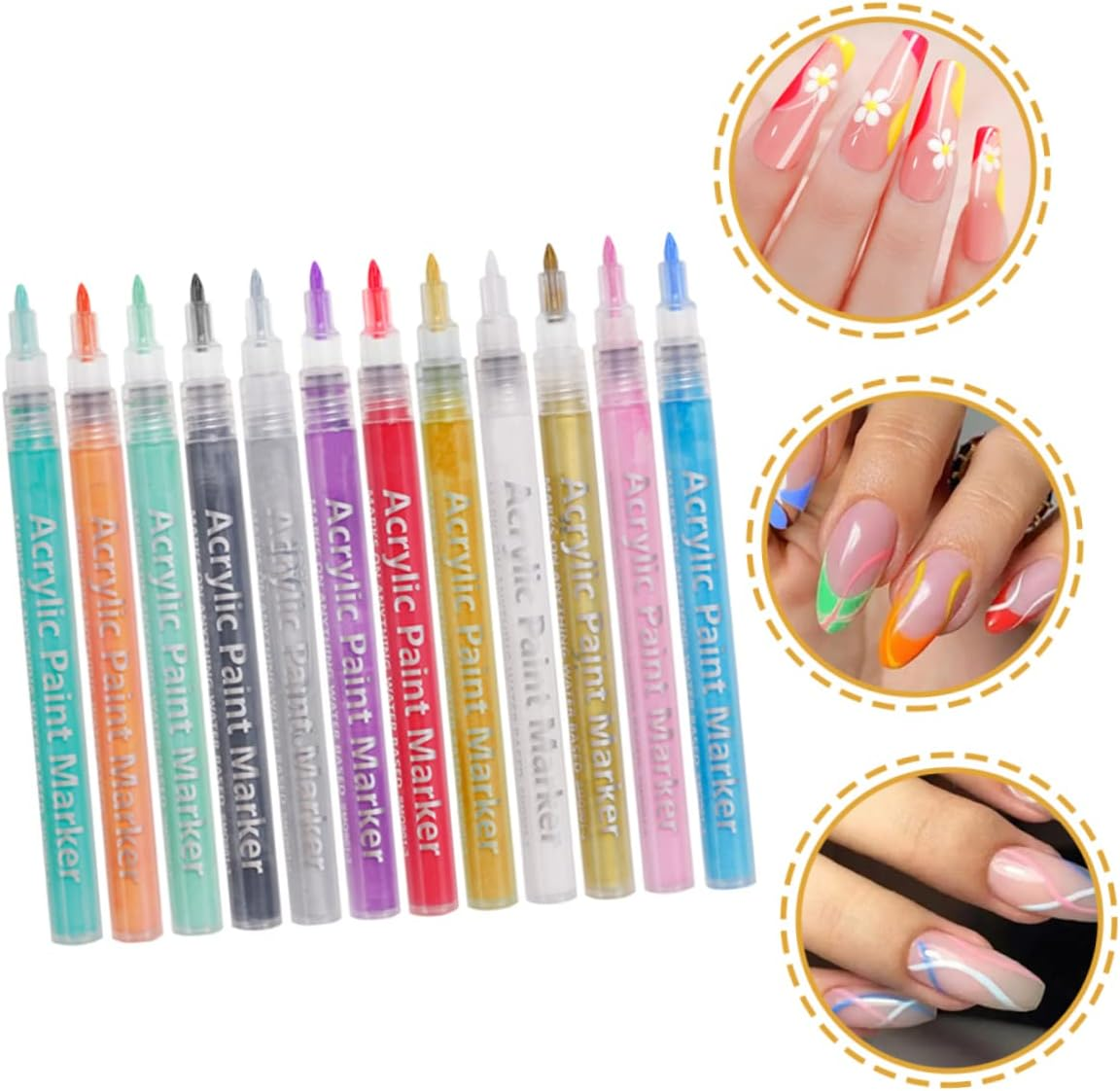 12Pcs Manicure Kit Nail Art Pens Graffiti Line Pen Painting Tool for Diy image number 3