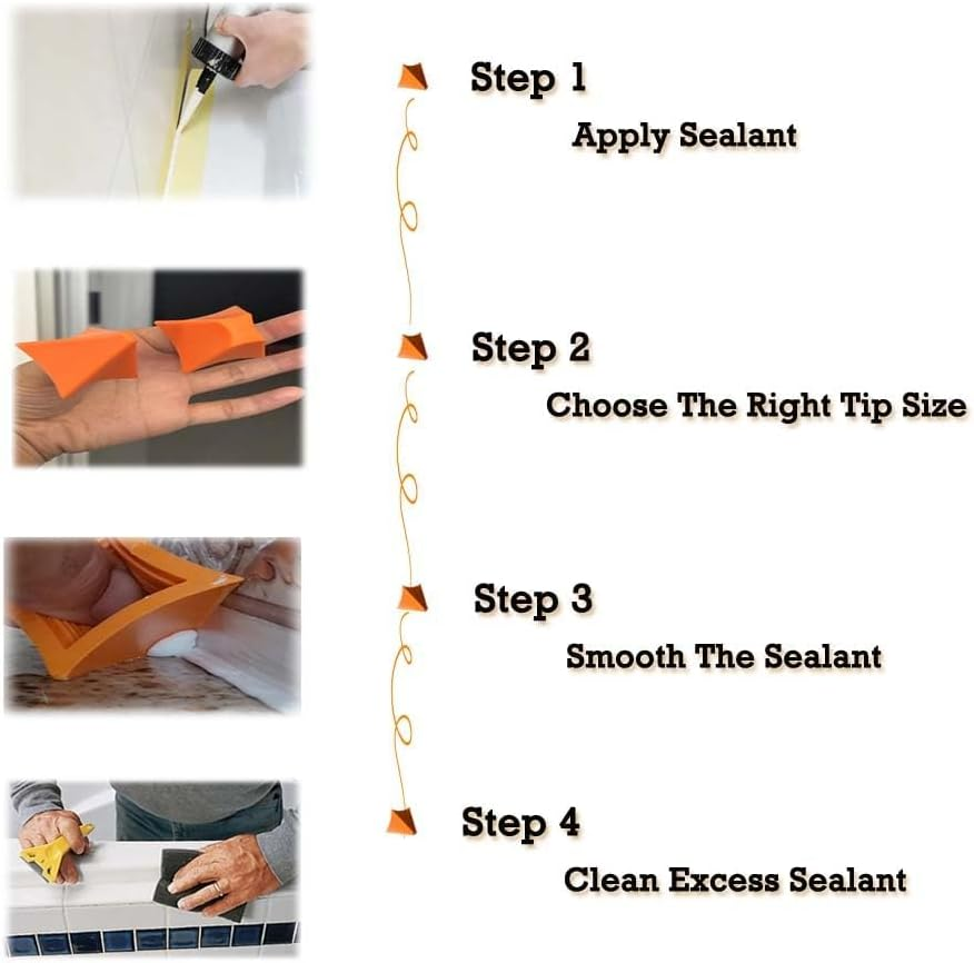 Eukyplace Silicone Caulking Tool, 4PCS Reusable Caulking Tool Kit for Smooth Floor Sealant Finishing &ndash; Perfect for Tile, Wood, Marble & More image number 6