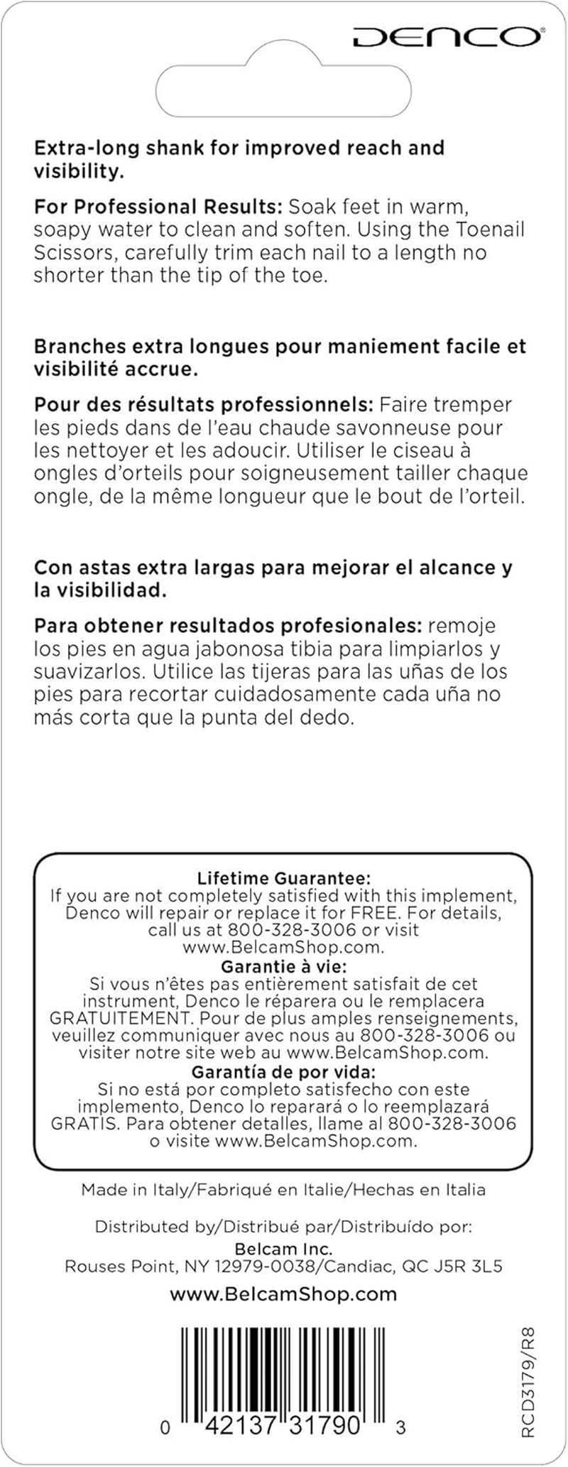 Denco Toenail Scissors, 4 Inch