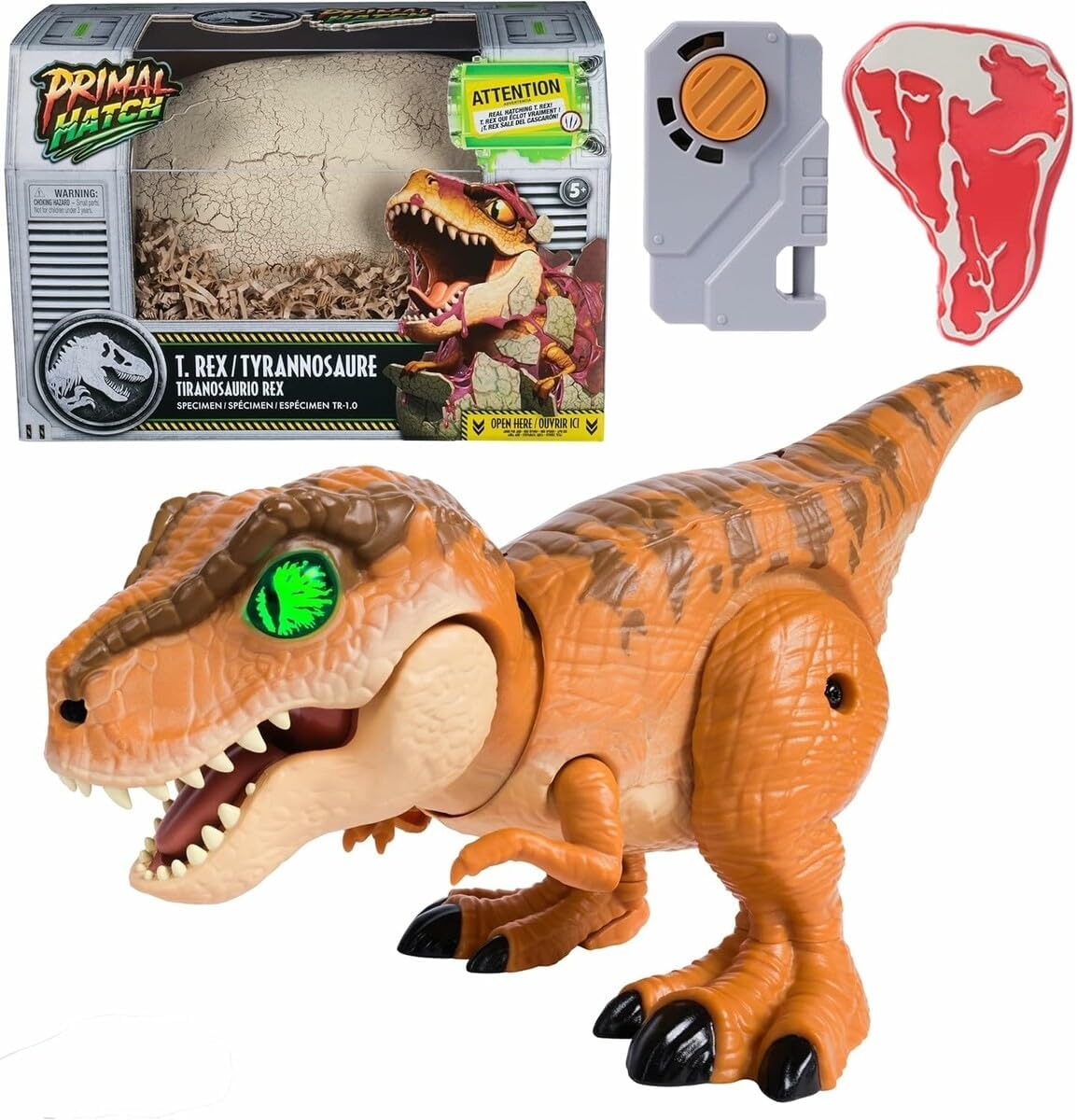 Jurassic World Primal Hatch Interactive Toy Dinosaur & Egg, Hatch & Train Your Own Baby Dino with 100+ Sounds & Reactions, Kids Toys for Boys & Girls Aged 5 & Up image number 4
