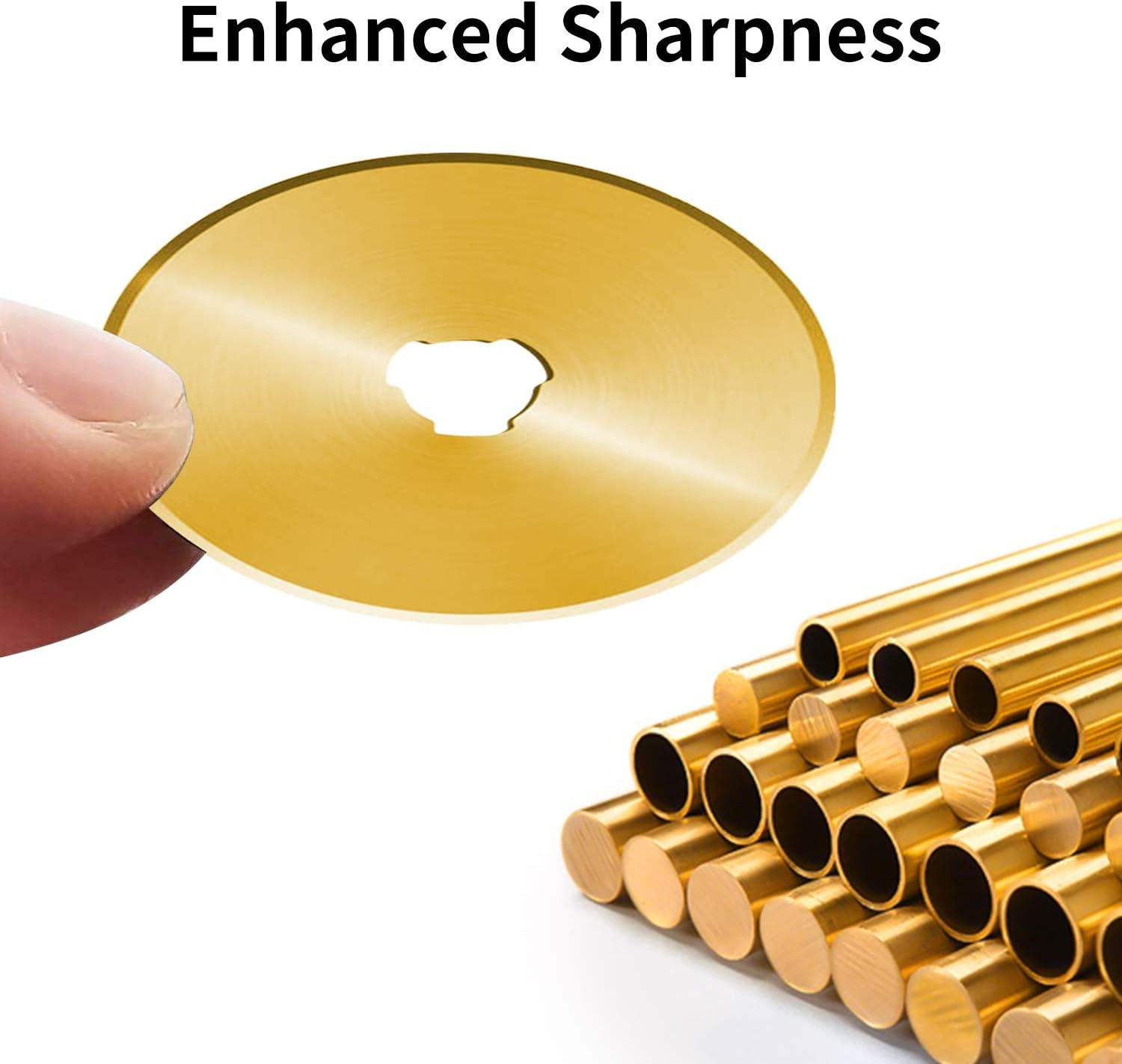 Titanium Rotary Cutter Blades 60Mm 10 Pack Spare Replacement Blades with Improved Sharpness, Ideal for Quilting Scrapbooking Sewing Arts Crafts image number 1