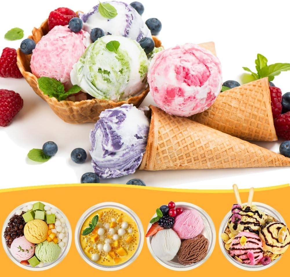 Replacement for Ninja Creami Deluxe Pints and Lids 4 Pack,24Oz Ice Cream Maker Pints Containers Compatible with Ninja NC501 NC500 Series Ice Cream Maker,Bpa Free, Dishwasher Safe image number 2