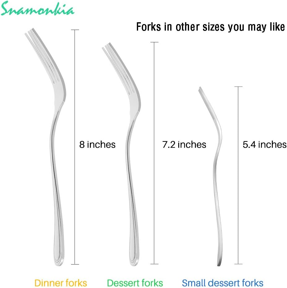 Snamonkia Set of 12 Dinner Forks Stainless Steel, 8 Inches, 18/10 Large Table Forks for Salad Steak Spaghetti image number 5
