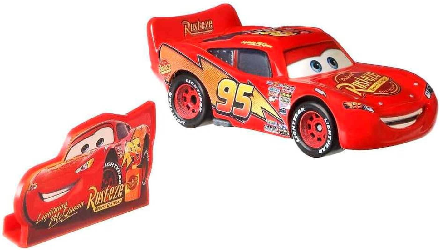 Disney Pixar Cars Lightning Mcqueen with Rusteze Sign Diecast Car image number 3