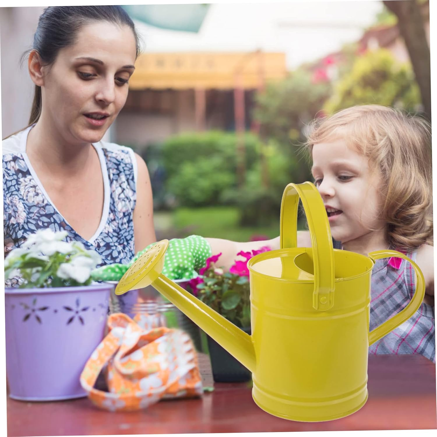 Garden Sprinkler Can Spout Watering Can for Gardening 1.5L Iron Watering Pot with Long Spout and Spill-Free Design for Flowers Grass Indoor Outdoor Use image number 6