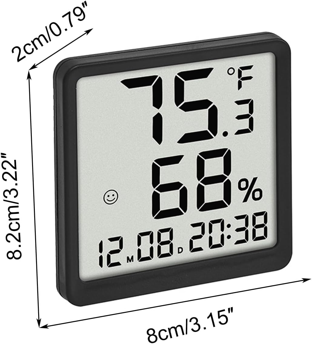 Lancoon Digital Thermohygrometer LCD Small Alarm Clock with Temperature Humidity Magnetic Date 12/24 Hour ℃/℉ Switch Bracket Hanging Hole for Home Living Room Office image number 3