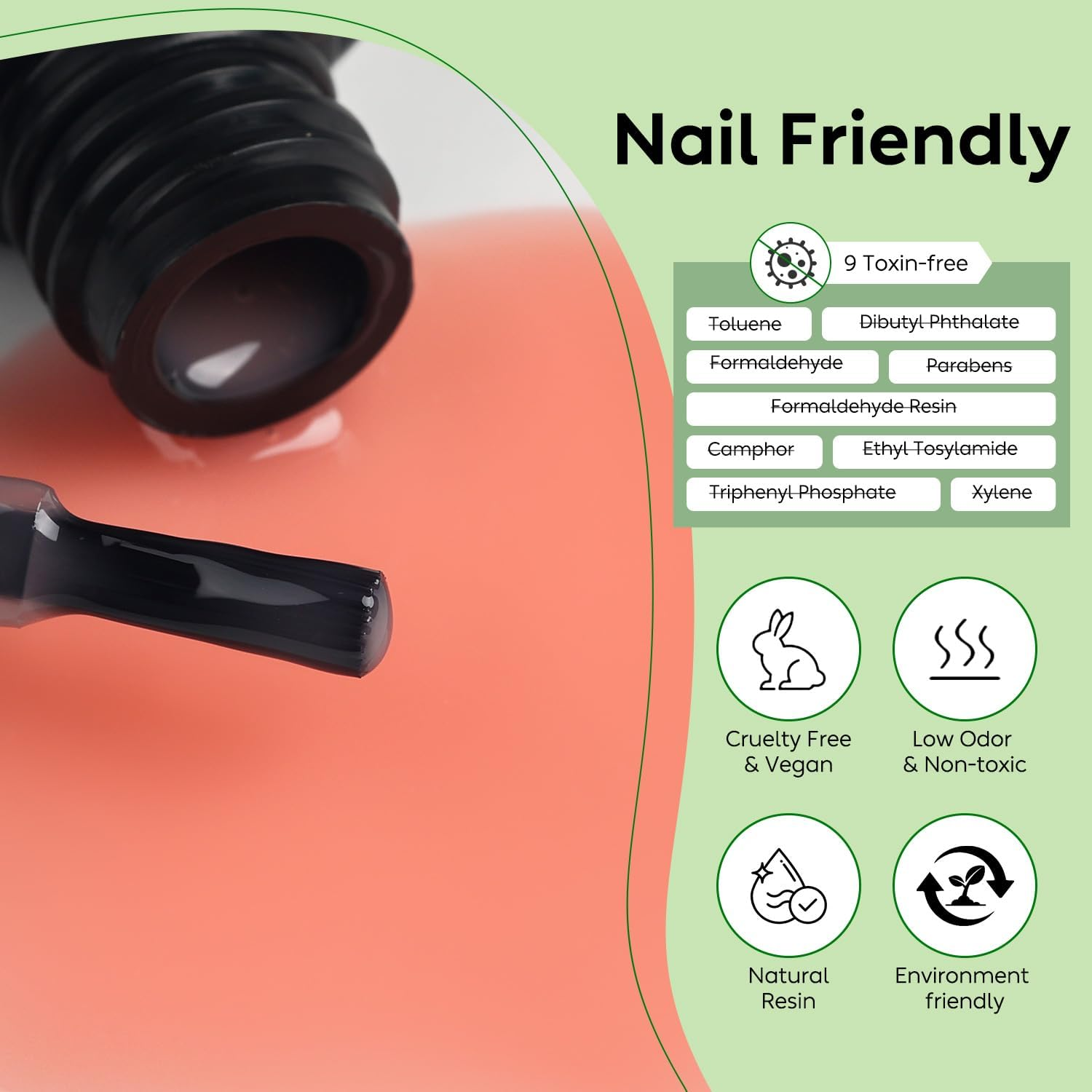 Luxbon 7 in 1 Builder Base Colour Gel Nail Polish Set, 6 Colours Nail Extension Enhancement Nude Gel Polish Pink Peach Nail Polish for Nails UV LED Soak off Nail Art Design Gifts for Women Kit 002 image number 1