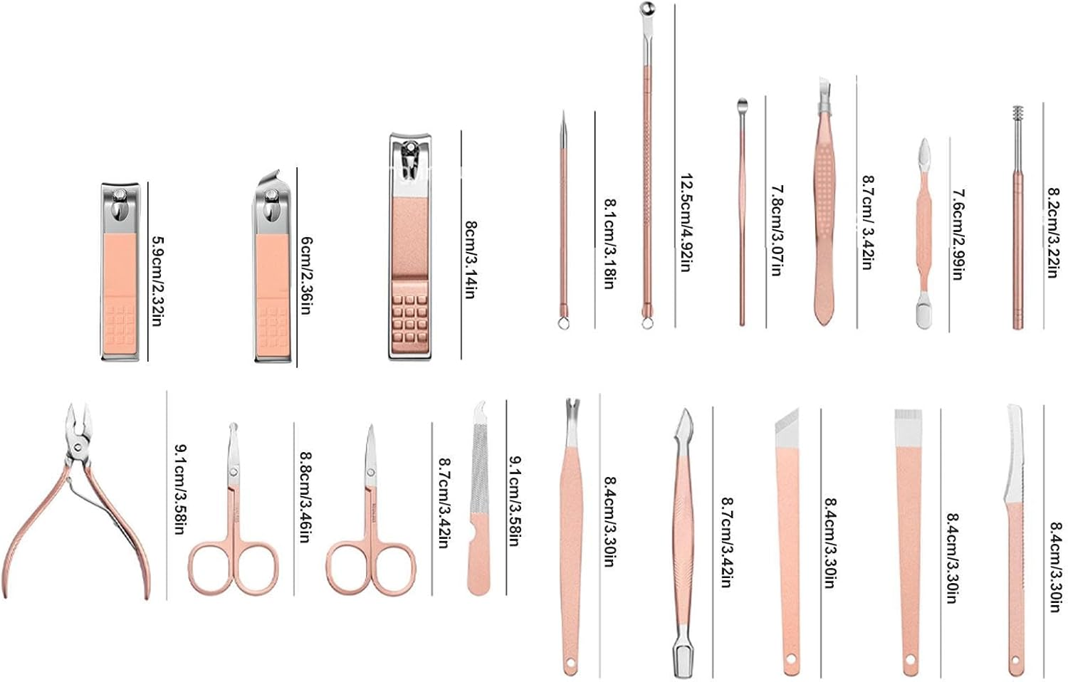 Nail Grooming Kit - Set of 18 Fingernail and Toenail Clipper Cutters - Stainless Steel Portable Thick Nail Scissors Toiletries with Luxurious Travel Case for Men Women Parent image number 1