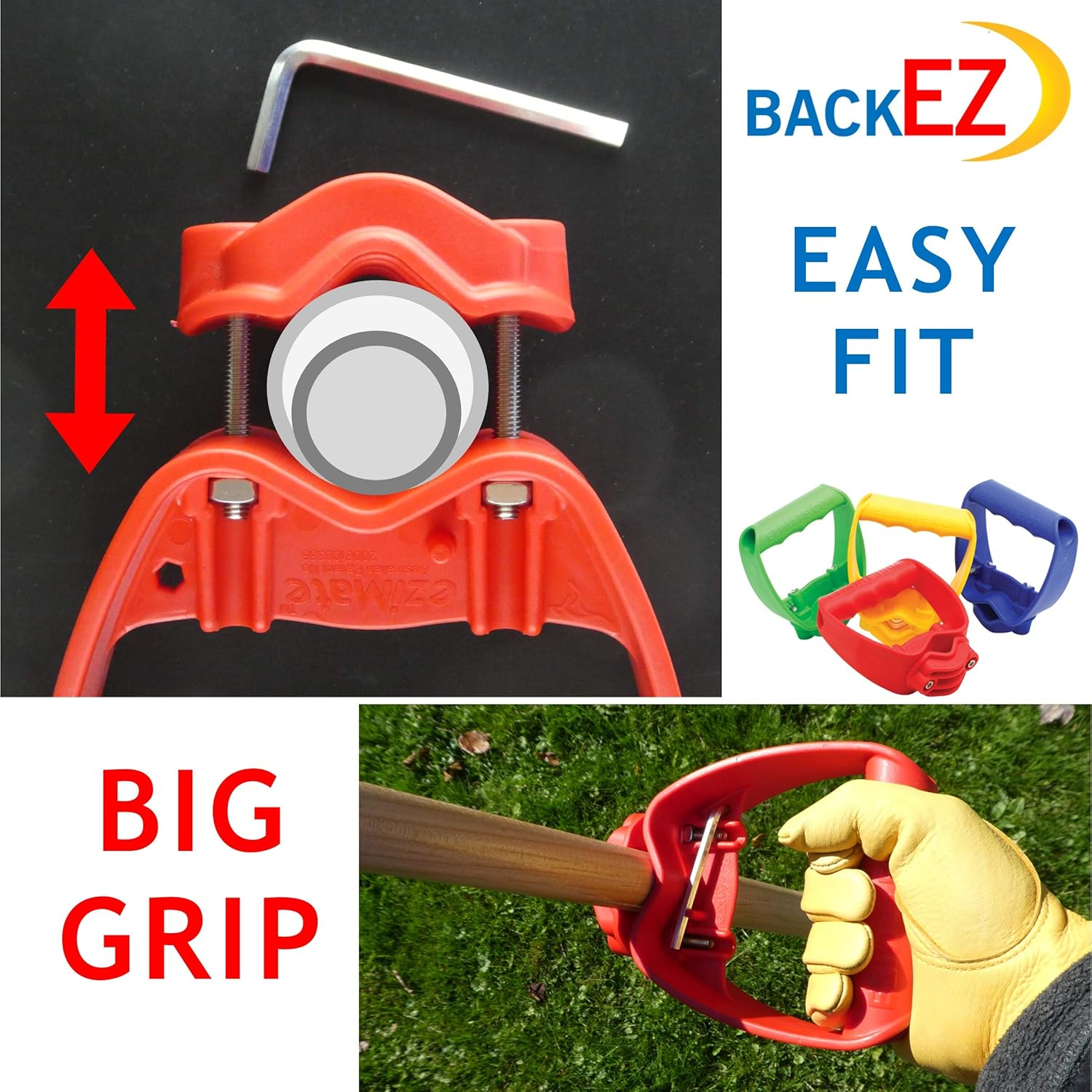 Back-Saving Tool Handle Labor-Saving Ergonomic Shovel or Rake Handle Attachment YELLOW image number 5