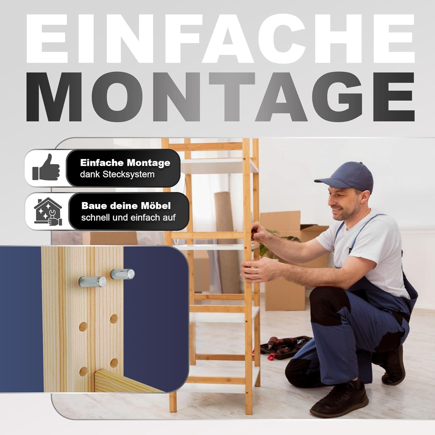 NIMA PARTS Shelf Brackets - Made in Germany - Shelf Supports Compatible with IKEA Ivar Shelf, Pack of 40 image number 3