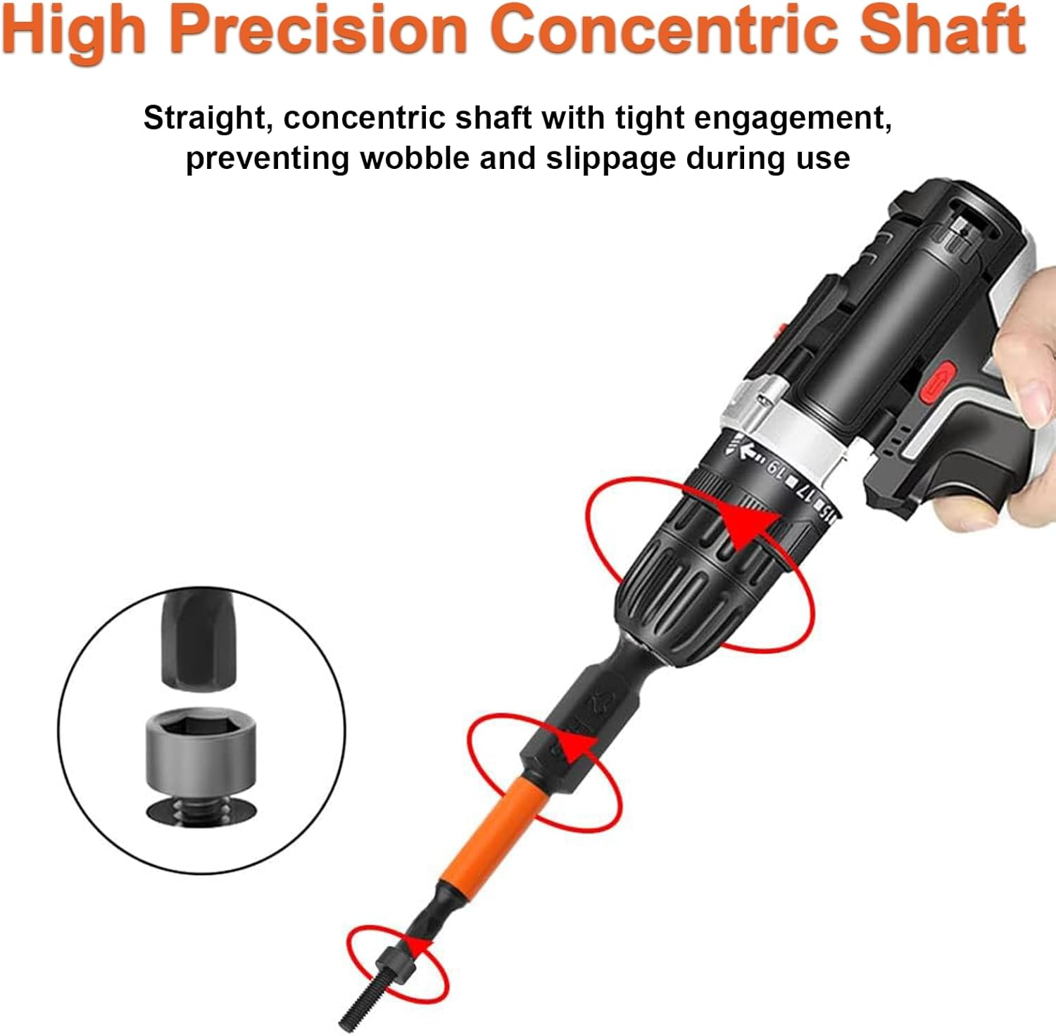 Rhoyee 7-Piece Magnetic Allen Wrench Drill Bit Set, 1/4&rdquo; Hex Shank, 2&rdquo; (50Mm) Long S2 Steel Impact Hex Screwdriver Bits, Metric & SAE Sizes, Durable Power Tool Set for Automotive, DIY & Home Repairs image number 4