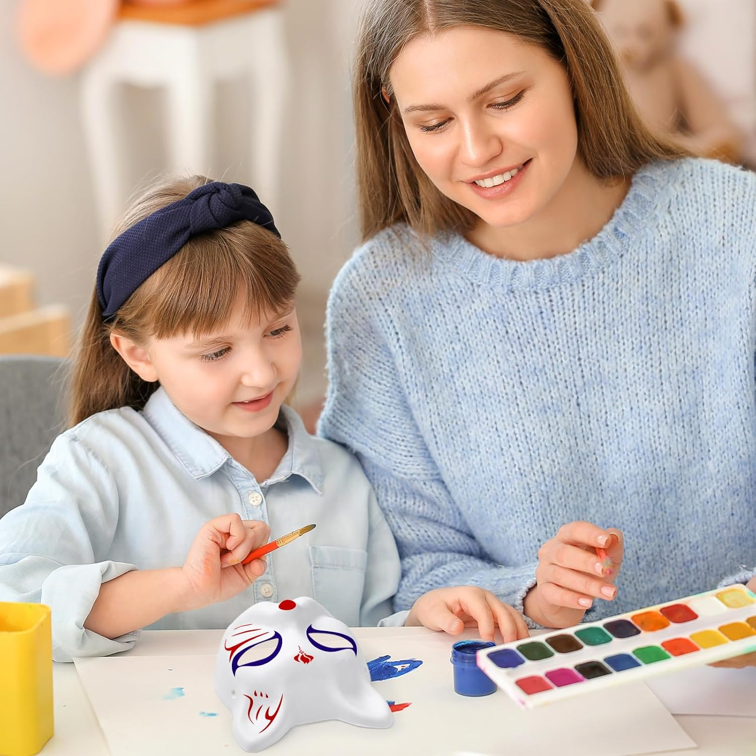 SEWACC Unpainted Cat Masks 20Pcs Cat Mask DIY White Paper Mask Halloween Blank Cat Mask Hand Painted Face Mask Personality Masquerade Mask for Dance Party Masquerade Cat Masks image number 1