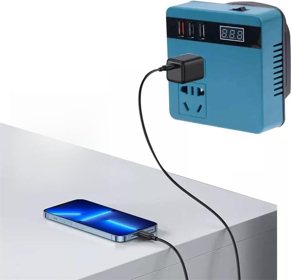 120W Power Inverter for Makita LXT 18V Battery Convert to AC 220-230V W/3 USB image number 6