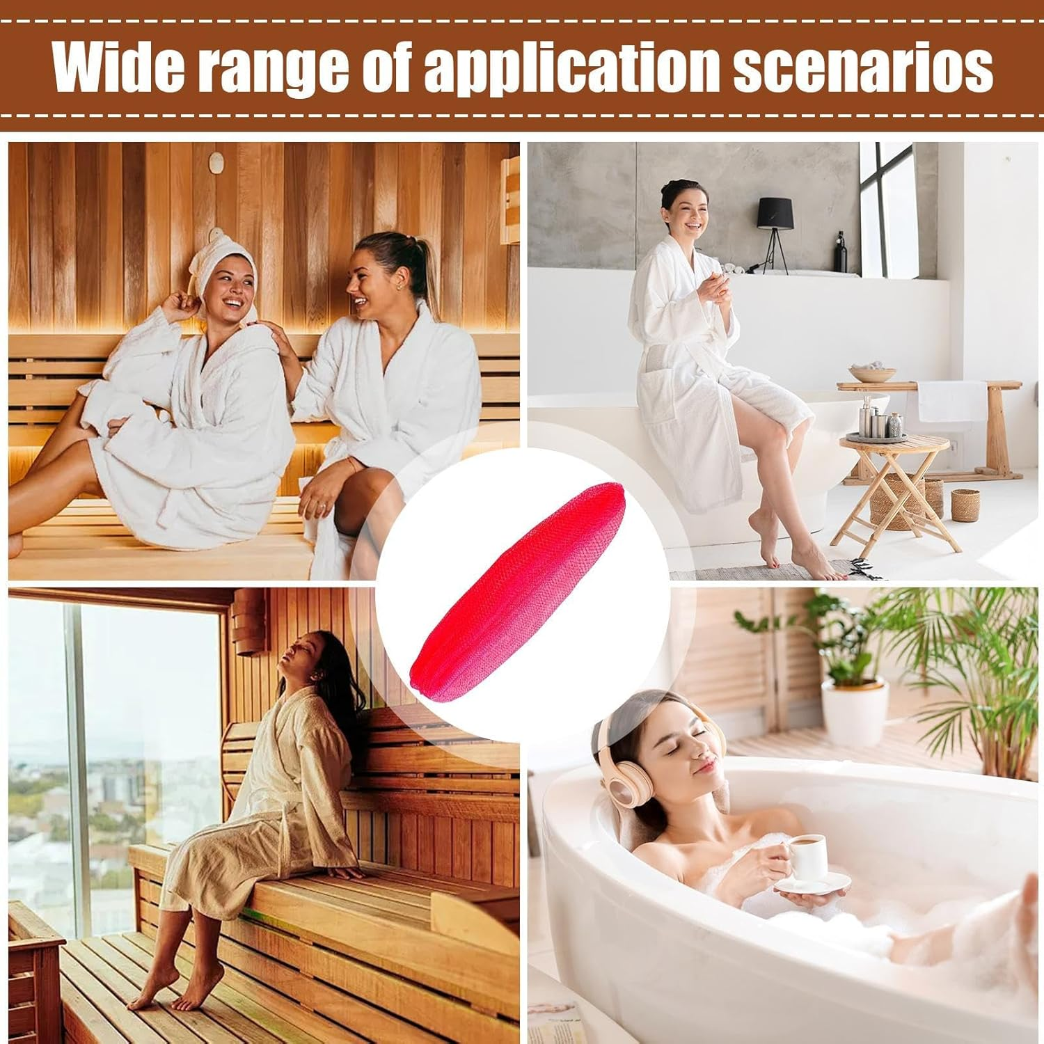 African Bath Net - Wash Net,Back Scrubber with Drawstring Body Rag for Sensitive Skin Daily Shower Hotel Post Workout Cleansing Home Travel Relaxation