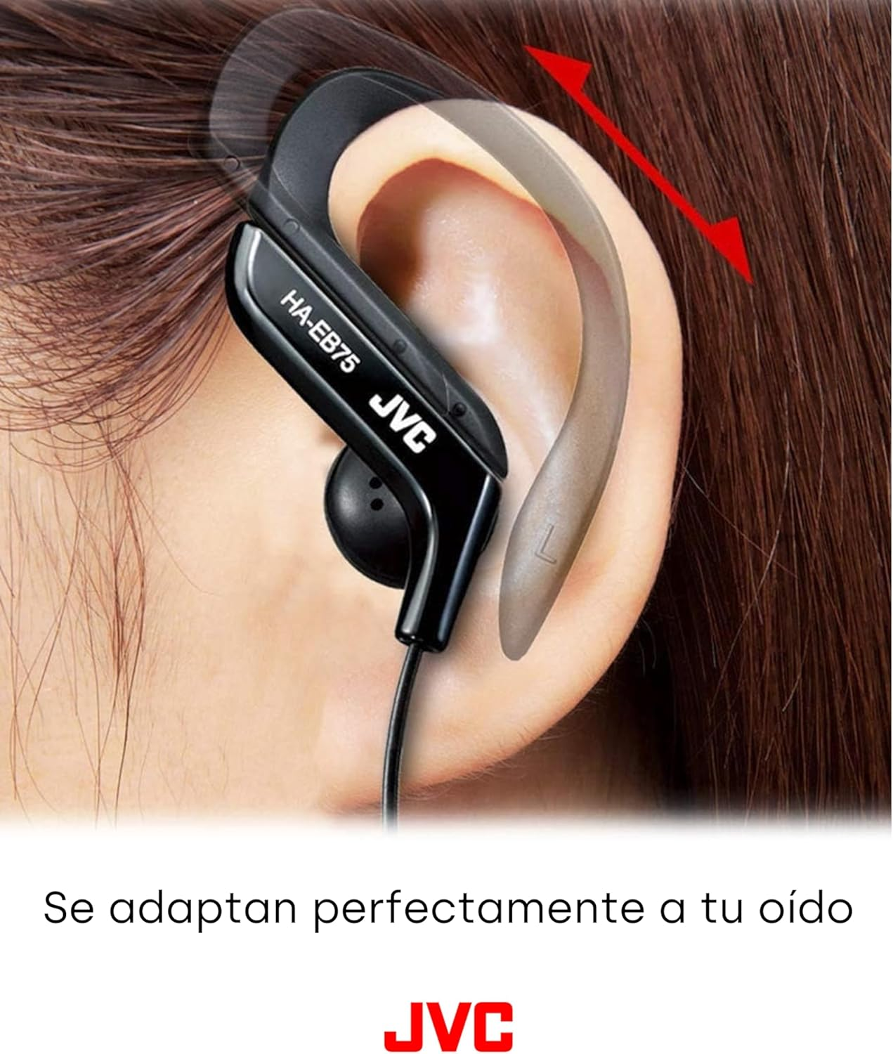 JVC HA-EB75-BN-U Ear Clip Sports Headphones - Splash Protection IPX2, Black image number 5