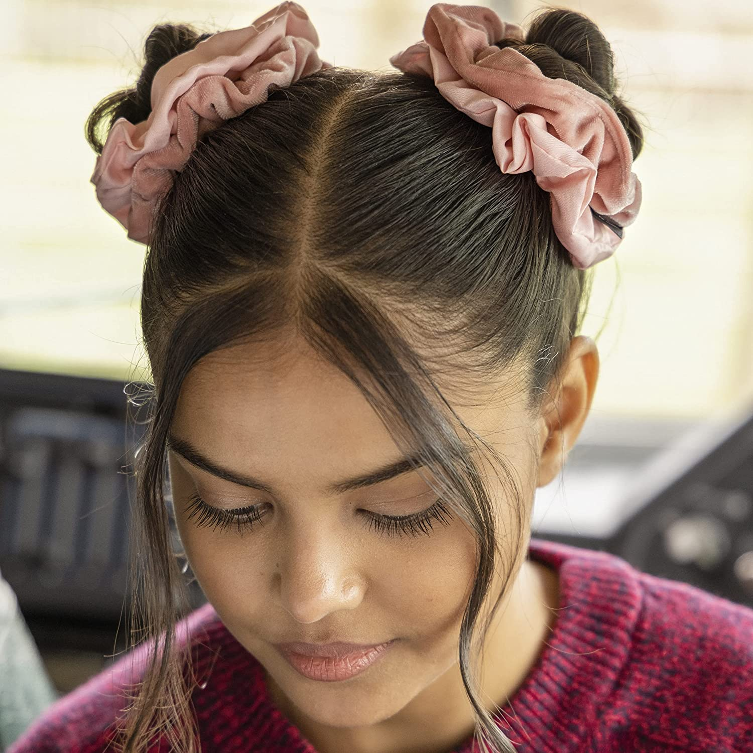 Invisibobble Hair Scrunchies Set Retro Dreamin Scrunchie Pastel I 3 X Hair Bobbles Pink and Colourful for Girls and Women I Scrunchies Pink I Designed in the Heart of Munich image number 2