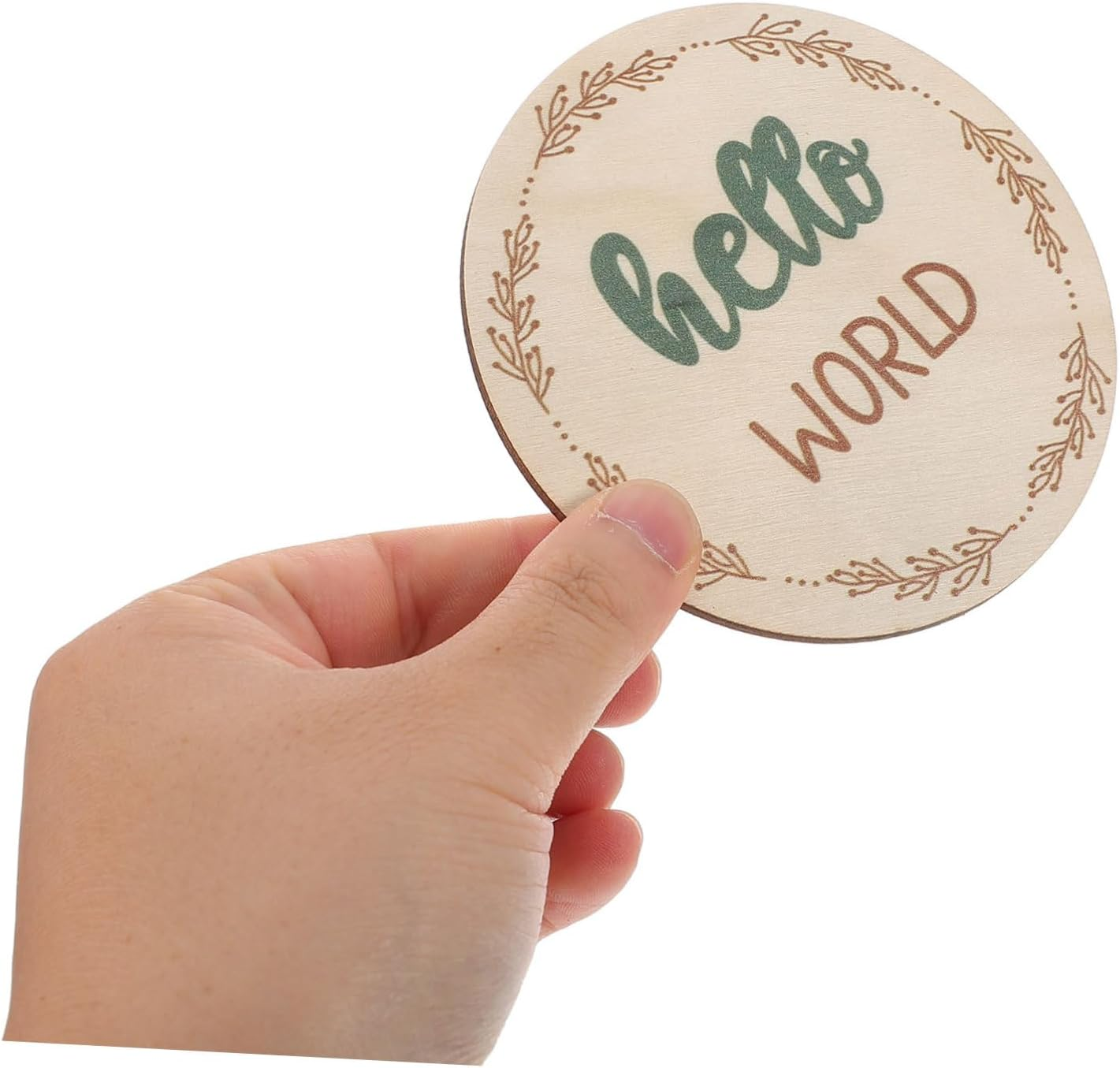 HOMSFOU Wooden Milestone Discs Monthly Milestone Cards Newborn Photo Prop Fine Craftsmanship Lightweight Portable Versatile Design image number 1