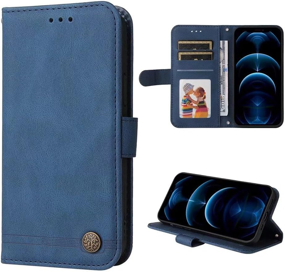 SEAHAI Case for Oppo A5 Pro 5G/4G Mobile Phone Case, Flip PU Wallet Protective Case with Stand/Card Slot/Magnetic Shockproof Leather Case, Ultra Thin Flip Case - Blue