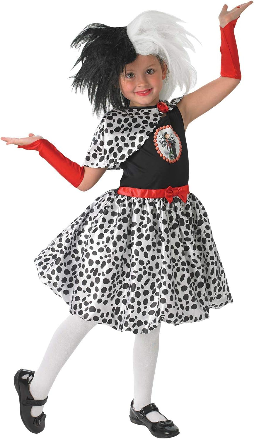 Official Licensed Disney Girls Cruella De Ville Villain Book Day Week Halloween Fancy Dress Costume Outfit Age 3-10 Years