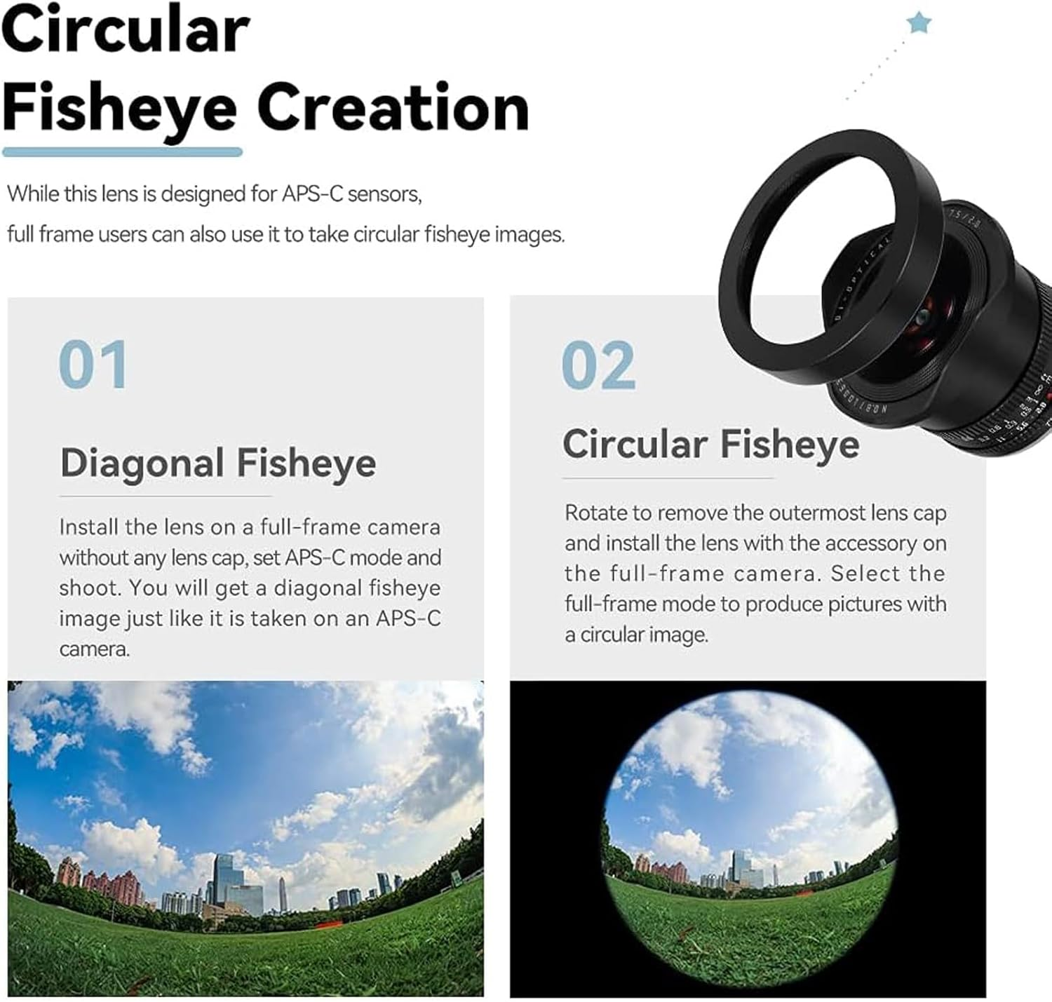 TTARTISAN 7.5Mm F2.0 APS-C Large Aperture 180&deg; Angle of View Fisheye Lens for Sony E-Mount Cameras A6300 A6400 A6500 A6600 NEX-3 NEX-3R NEX-5R NEX-5 NEX-5N NEX-7 A7 A7Ll A7Lll A7R A7Rll A7Rlll A7Rlv image number 5