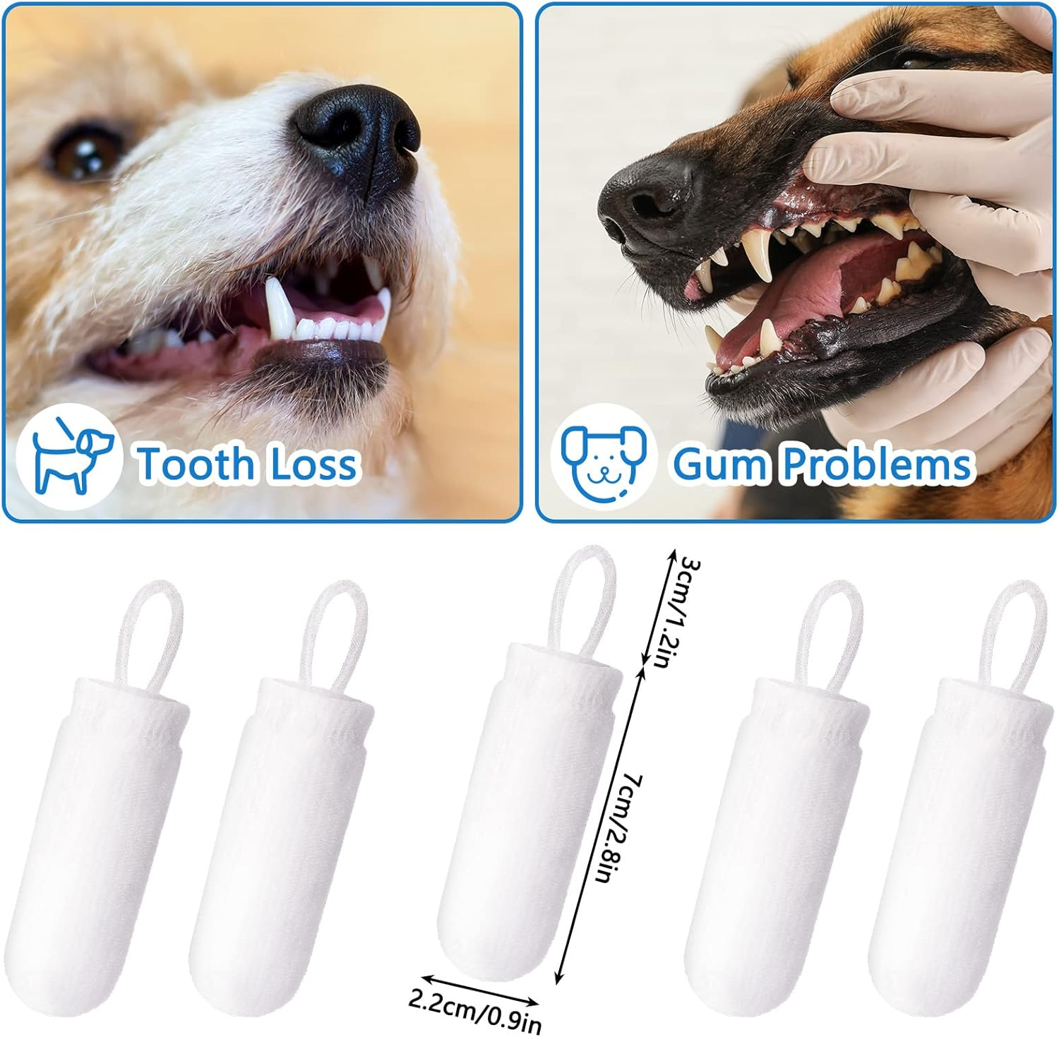 20 Pieces Microfiber Fingerbrush for Dogs Safety Loop Dog Finger Toothbrush Microfiber Finger Brush for Dogs Teeth Washable Soft Finger Toothbrush Dog Cat Teeth Cleaning Remove Plaque and Tartar image number 1