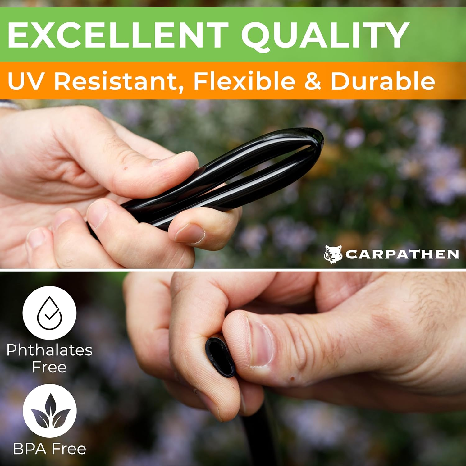 CARPATHEN 5/16 Drip Irrigation Tubing - Mainline - (.42" OD X .30" ID) 100 Ft Black PVC Water Line image number 1