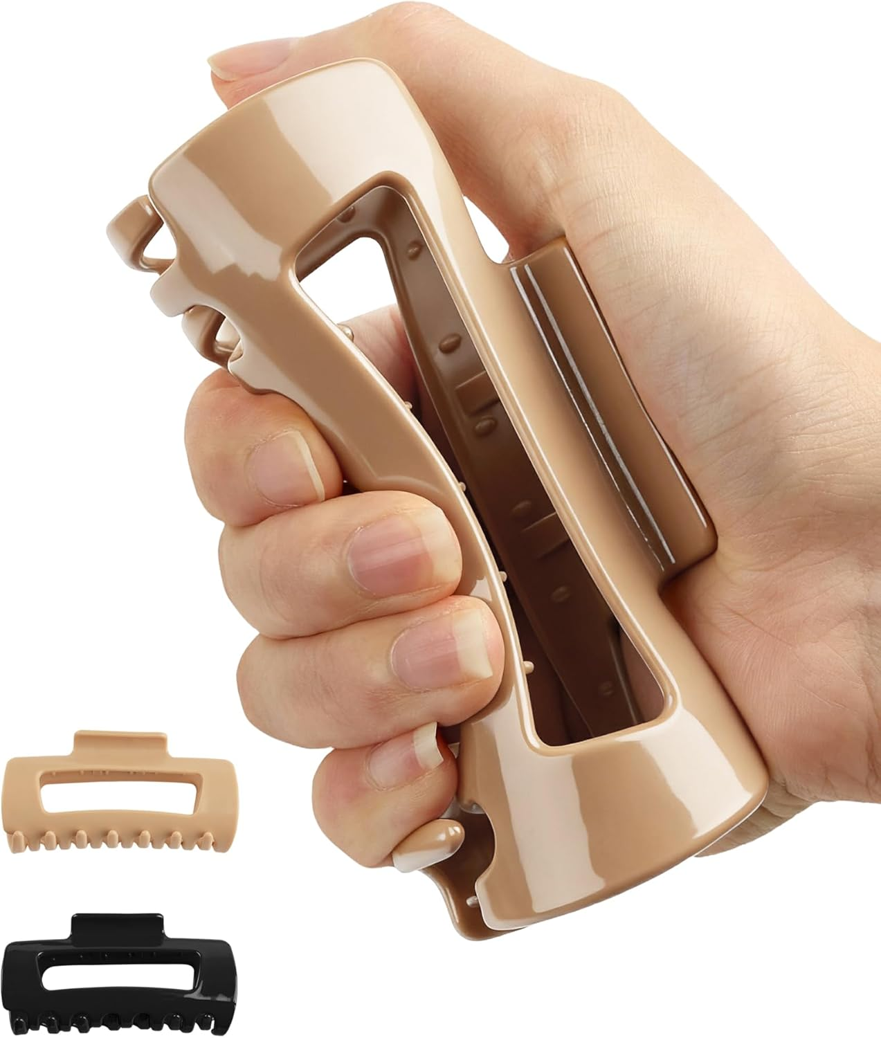 Lulir Soft Hair Claw Clip,Cloud Hair Claw Clips Women,Flexible Lightweight,Cosy Cloud Hair-Pin for Women,Strong Hold Non-Slip for Thick or Fine Hair,Suitable for Women, Girlfriend (Black + Coffee) image number 2