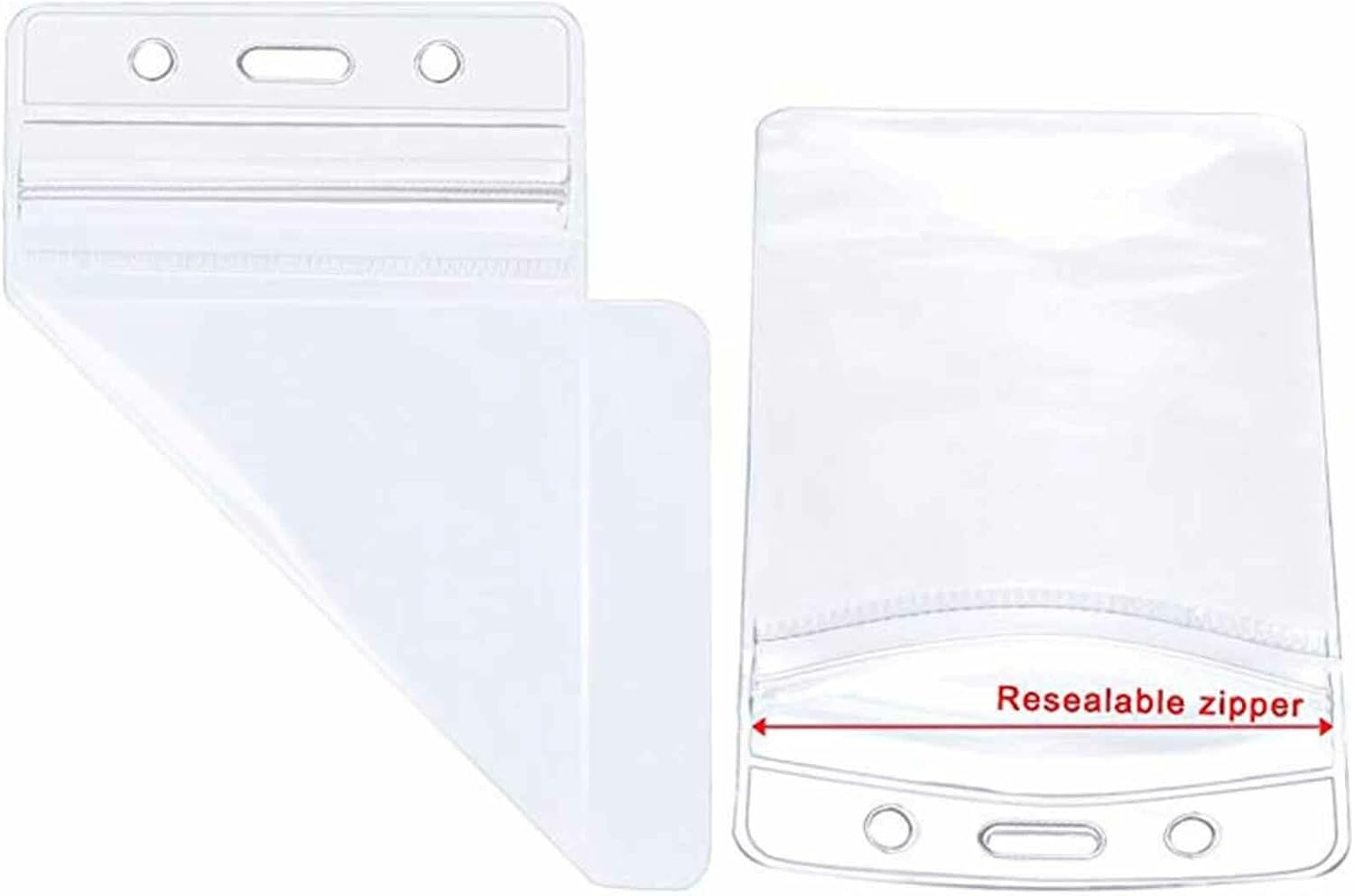 10 Pack ID Badge Holders Vertical Waterproof Holders Badge Clear Card Sleeve Case Cover ID Card Holder Name Tags, for Rfid/Proximity/Badge Swipe Cards or Credit Card/Driver'S License. image number 3