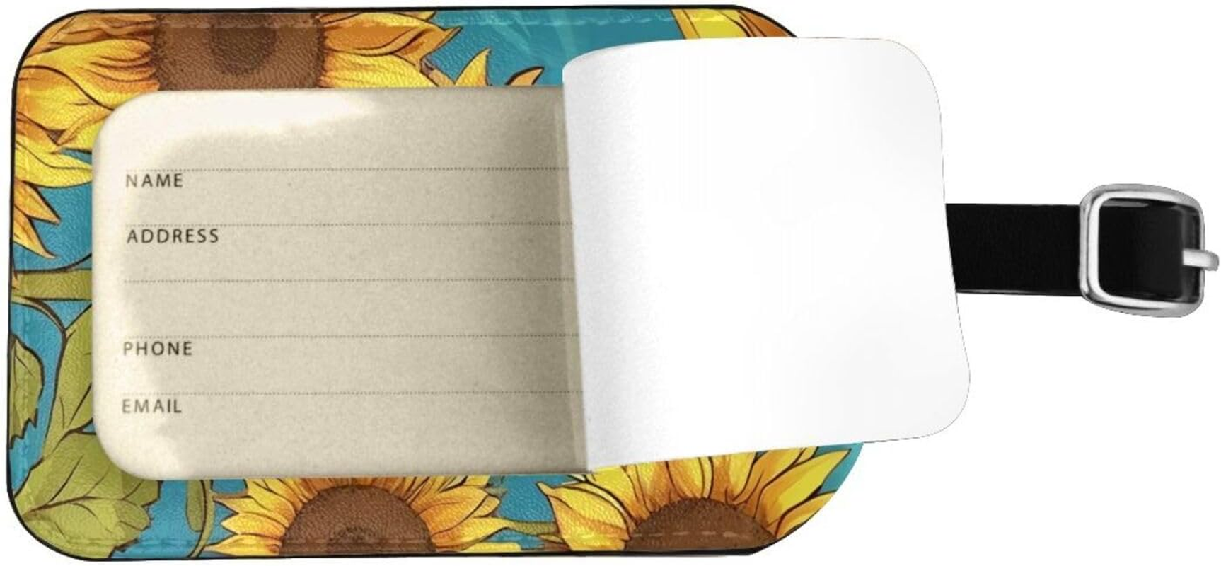 Sunflower Print Elegant Tag Stylish Tag Luggage Tag 4.3 X 2.76 Inch for Suitcases Travel Bags image number 5