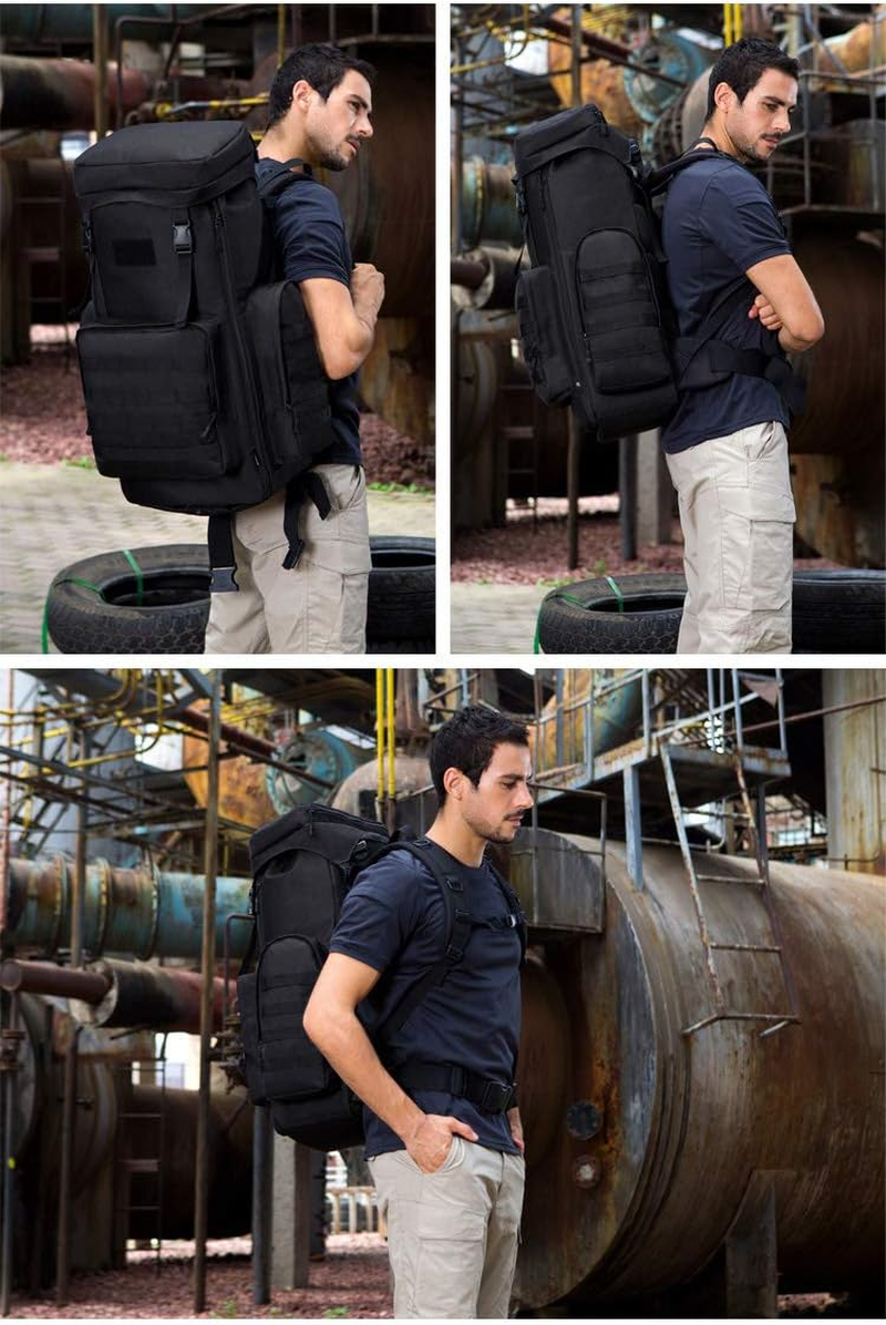 Hiking Backpack 85L Large Tactical Backpack Military Army Combat Rucksack Trekking Rucksack MOLLE Backpack image number 1