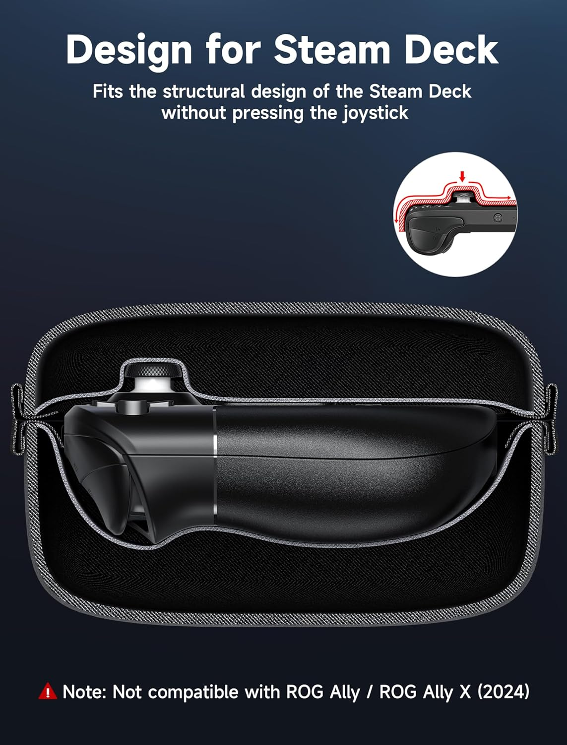 JSAUX Carrying Case Compatible with Steam Deck, Protective Hard Shell Carry Case Built-In AC Adapter Charger Storage, Portable Travel Carrying Case Pouch for Steam Deck Console & Accessories-Bg0102 image number 2