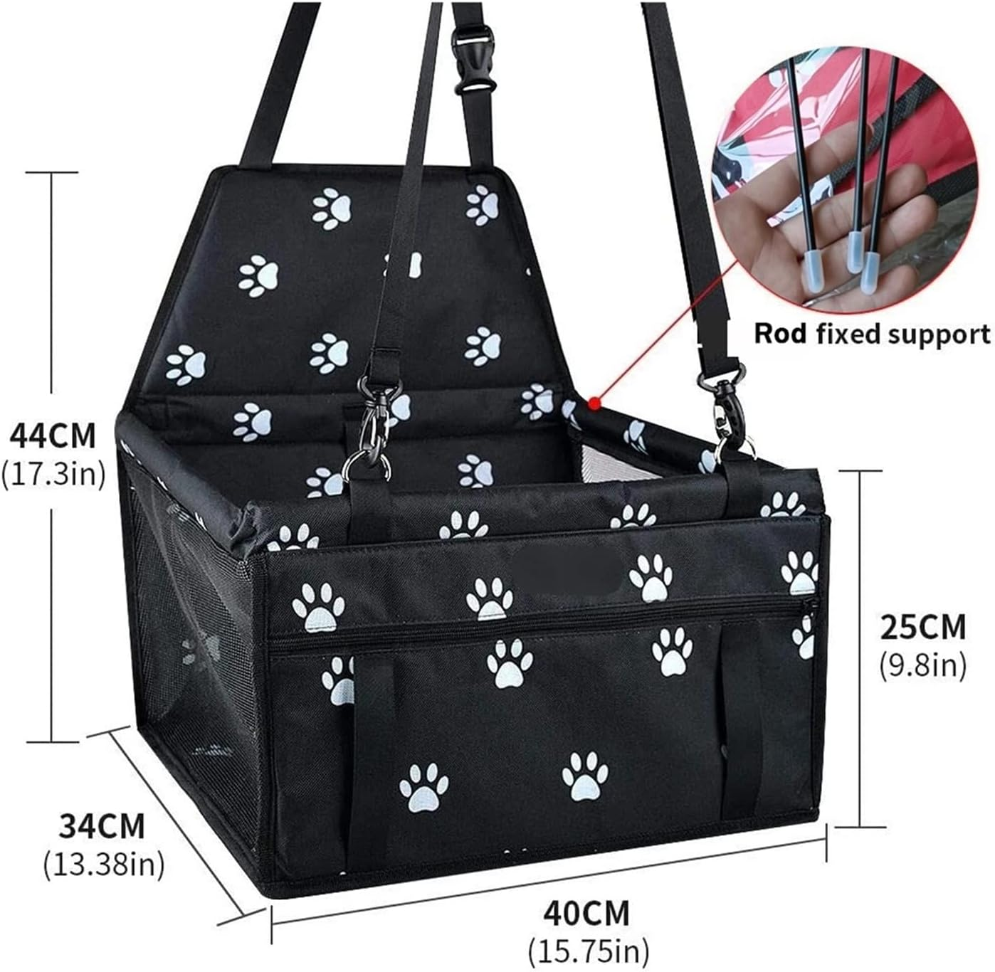 Dog Car Seat Cover Dog Back Bag Car Seat Cover Pet Bag Breathable Safety Hammock Pet Back Bag Foldable Bag Dog Hammock(Size:C) image number 3