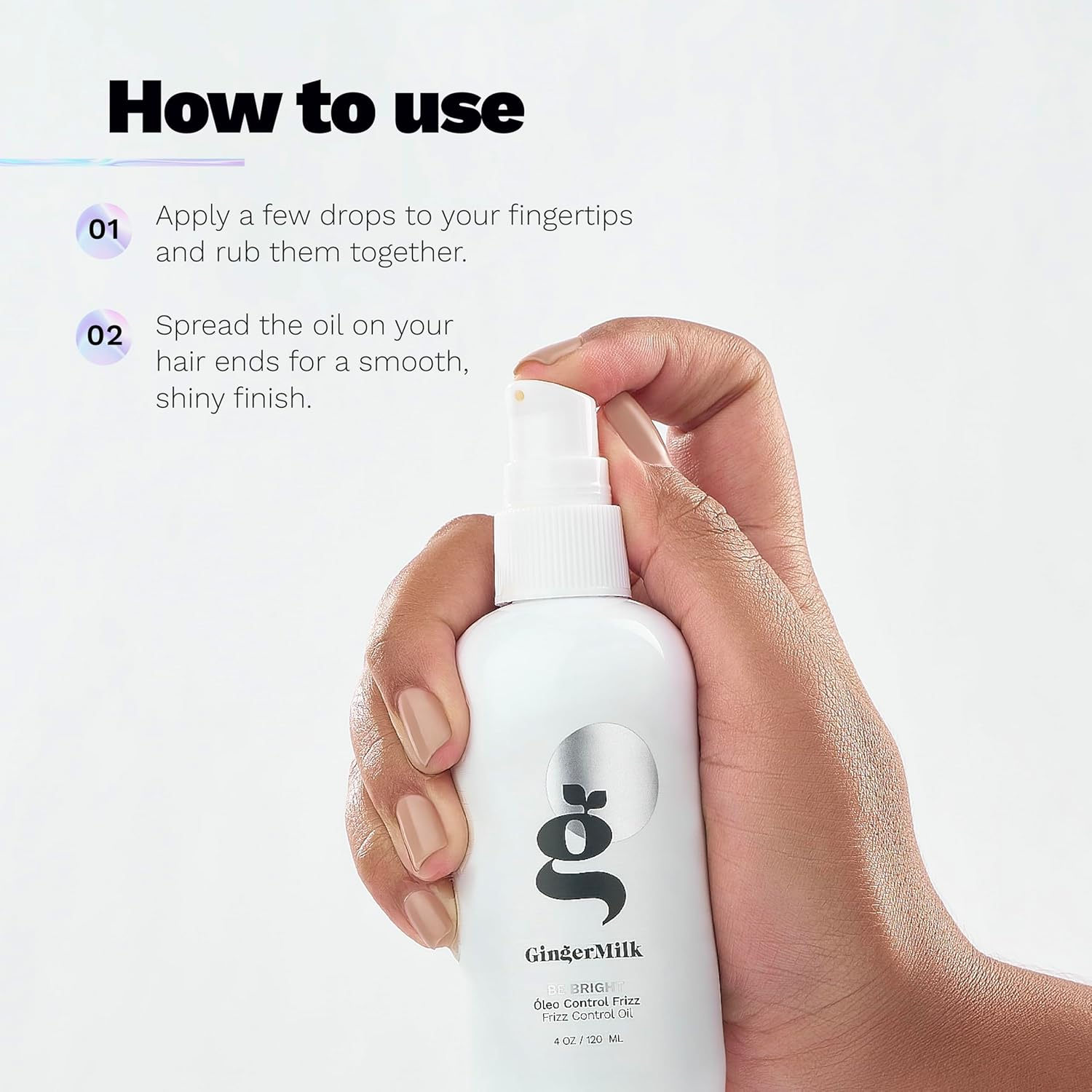 Ginger Root Extract | Hair Oil anti Frizz for All Hair Types | Seals Split Ends and Strengthens the Hair Structure image number 4