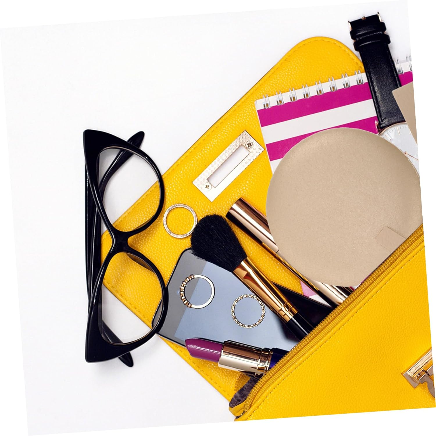 Mikinona Keychain Mirror Keyring Mirror Pendant Portable Double-Sided Makeup Compact for Travel Handbag Wallet Outdoor Use image number 1