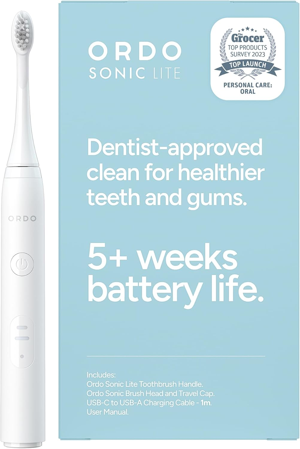 Ordo Sonic Lite | Sonic Toothbrush with 35,000 Pulses/Min | Electric Toothbrush for Adults | Dual Modes | 5+ Weeks Battery | Smart Timer | Waterproof | USB-C Stone - Petal image number 2