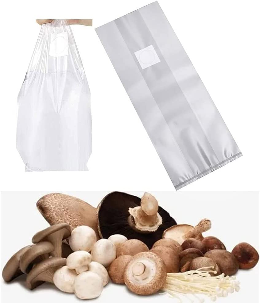 100Pcs Mushroom Grow Bags Grains Spawn Substrate High Temp Pre Sealable Square Bag AU