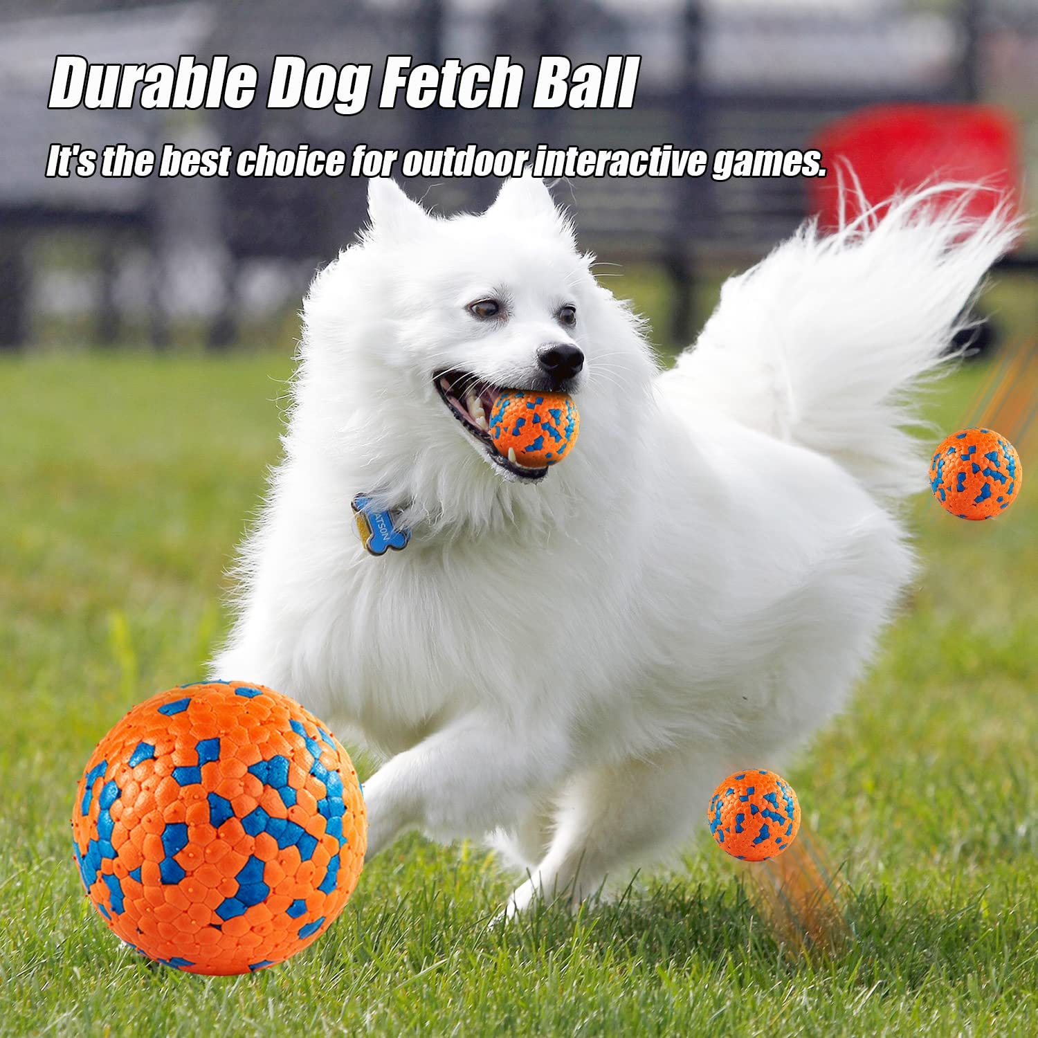 Indestructible Floating Bouncy Dog Balls for Small Breed Puppies - Lightweight, Durable, Odourless - 2.5" (4 Pack) image number 2