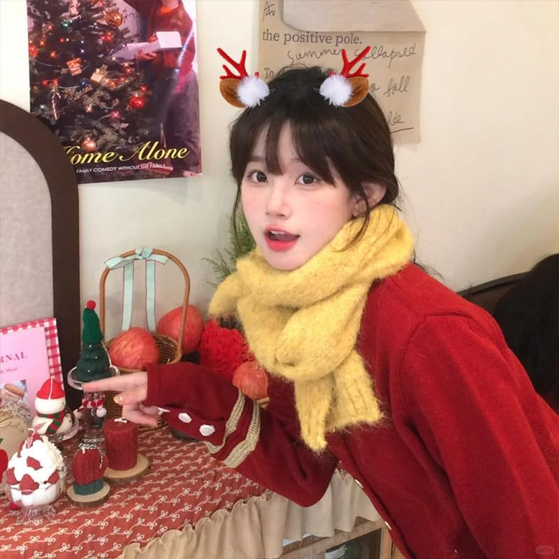 Christmas Deer Reindeer Antlers Headband Holiday Christmas Antler Headband Holiday Christmas Hair Accessories for Girls Women Xmas Deer Ears Headband Hair Hoop for Girls Deer for Women image number 5