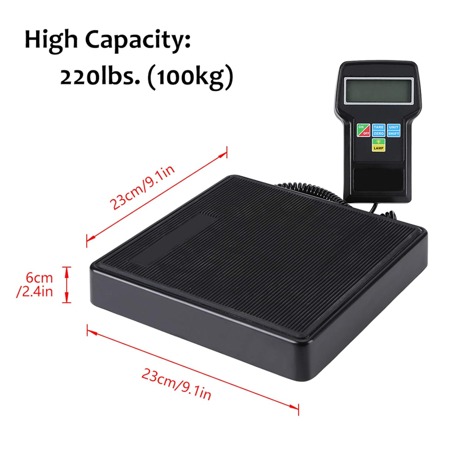 High Capacity Refrigerant Charging Scale 220Lb, Electronic Weight Scale with LCD Display and 6FT Coil for A/C, Digital Electronic Refrigerant Charging Weight Scale image number 6